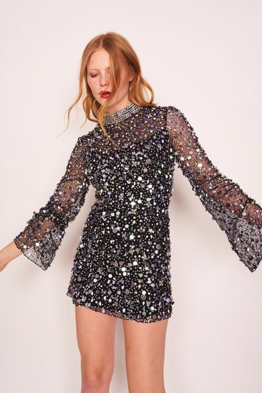 Jenny Packham Sabra Beaded Mini Dress ...